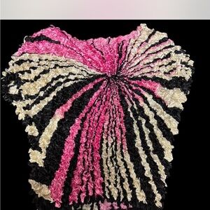 Pink and Black Ruffled Top